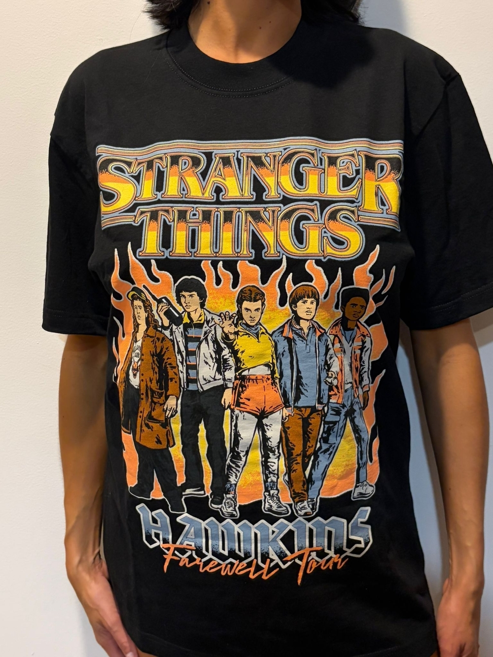 Netflix Stranger Things Black Logo Tag Tee